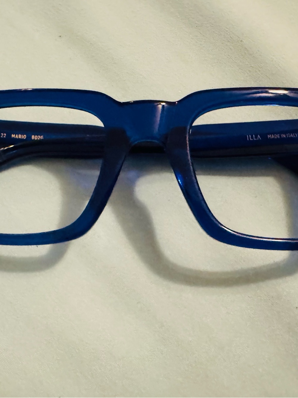 ILLA Mario B02G Blue Transparent 50/22/145 Eyeglass Frame/ Made in Italy/No lens